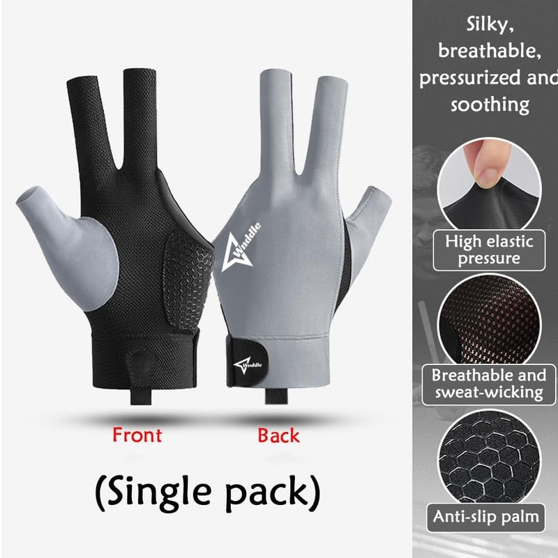 Wnddle Pool Glove Left Hand, Billiard Pool Gloves for Left Hand 3 Finger, Snooker Cue Sport Glove Popular Sizes for Men & Women - Image 3